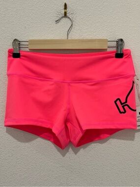 NWT Wodbottom Solid Neon Bright Pink Shorts 2.5" CrossFit Workout Size Medium